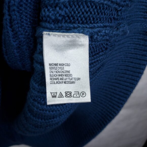 Black Brown 1826 Sweater Men’s 2XL Federal Blue V-Neck Cotton Cable-Knit Cotton - Picture 8 of 12